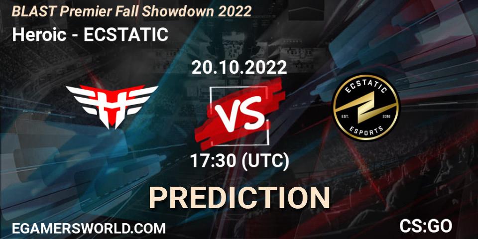 Heroic vs ECSTATIC: Match Prediction. 20.10.22, CS2 (CS:GO), BLAST Premier Fall Showdown 2022 Europe