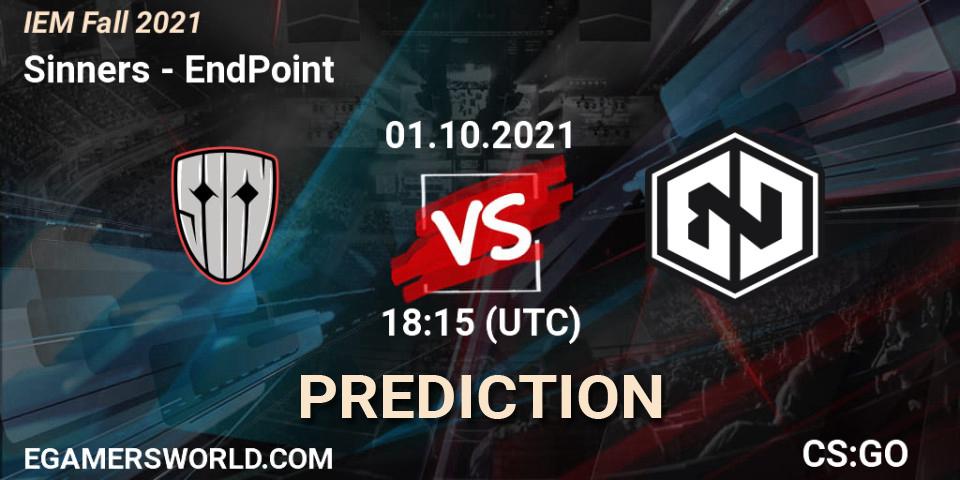 Sinners vs EndPoint: Match Prediction. 01.10.2021 at 18:15, Counter-Strike (CS2), IEM Fall 2021: Europe RMR