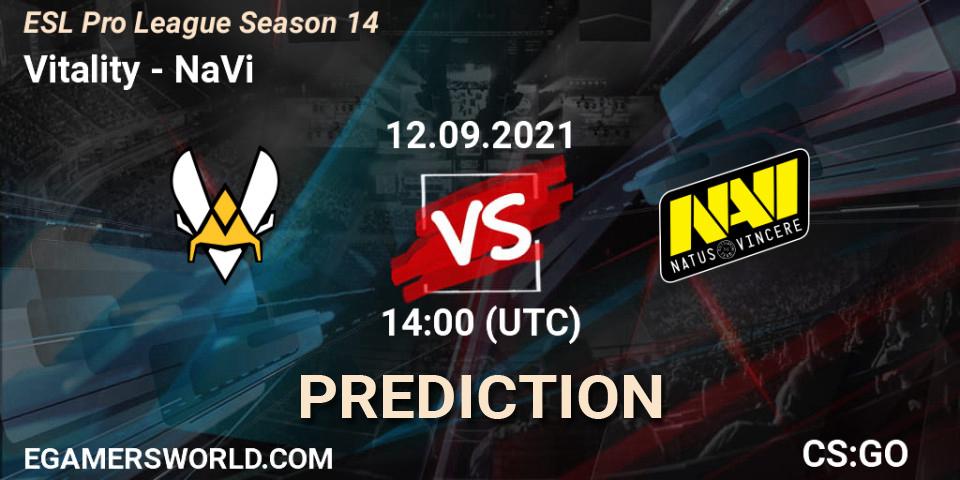 Vitality vs NaVi: Match Prediction. 12.09.21, CS2 (CS:GO), ESL Pro League Season 14