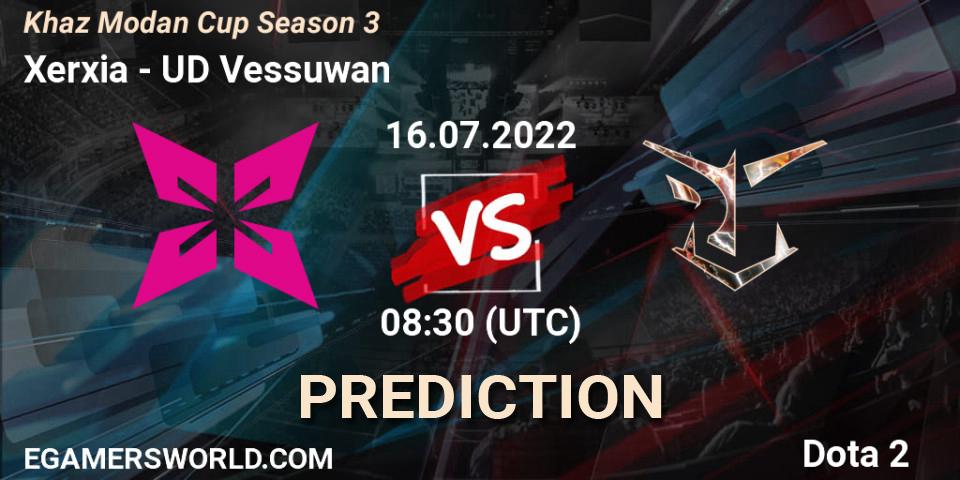Xerxia vs UD Vessuwan: Match Prediction. 16.07.2022 at 08:25, Dota 2, Khaz Modan Cup Season 3