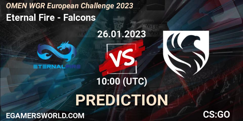 Eternal Fire vs Falcons: Match Prediction. 26.01.2023 at 10:00, Counter-Strike (CS2), OMEN WGR European Challenge 2023