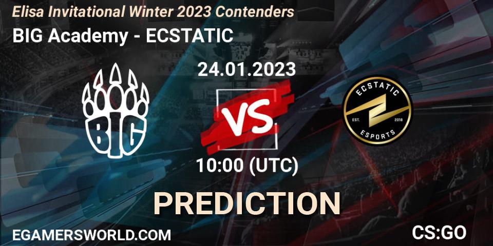 BIG Academy vs ECSTATIC: Match Prediction. 24.01.23, CS2 (CS:GO), Elisa Invitational Winter 2023 Contenders