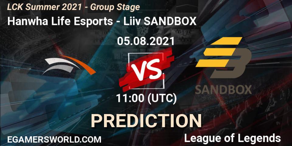 Hanwha Life Esports vs Liiv SANDBOX: Match Prediction. 05.08.21, LoL, LCK Summer 2021 - Group Stage