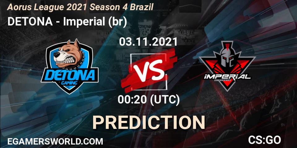 DETONA vs Imperial (br): Match Prediction. 03.11.21, CS2 (CS:GO), Aorus League 2021 Season 4 Brazil