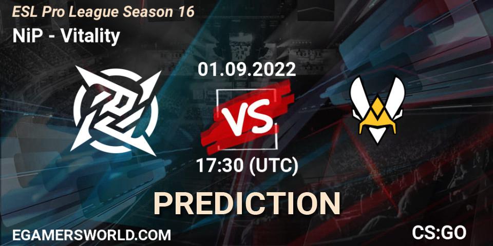 NiP vs Vitality: Match Prediction. 01.09.2022 at 18:45, Counter-Strike (CS2), ESL Pro League Season 16