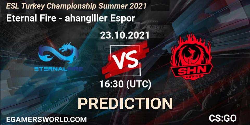 Eternal Fire vs Şahangiller Espor: Match Prediction. 23.10.2021 at 16:30, Counter-Strike (CS2), ESL Türkiye Şampiyonası: Summer 2021