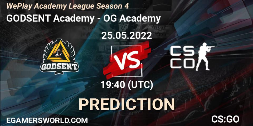 GODSENT Academy vs OG Academy: Match Prediction. 25.05.2022 at 17:55, Counter-Strike (CS2), WePlay Academy League Season 4