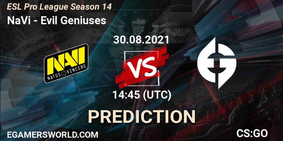NaVi vs Evil Geniuses: Match Prediction. 30.08.21, CS2 (CS:GO), ESL Pro League Season 14
