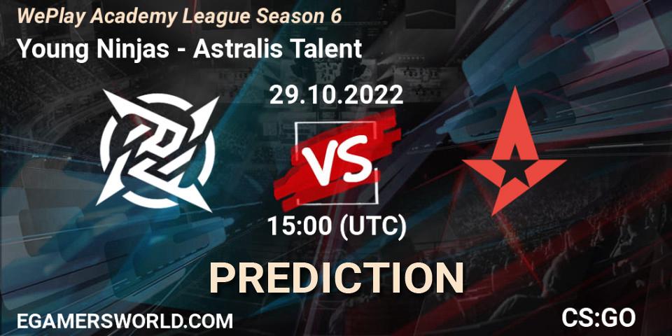 Young Ninjas vs Astralis Talent: Match Prediction. 29.10.22, CS2 (CS:GO), WePlay Academy League Season 6