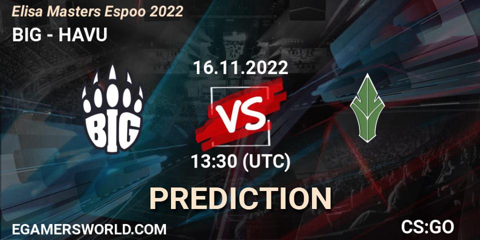 BIG vs HAVU: Match Prediction. 16.11.22, CS2 (CS:GO), Elisa Masters Espoo 2022