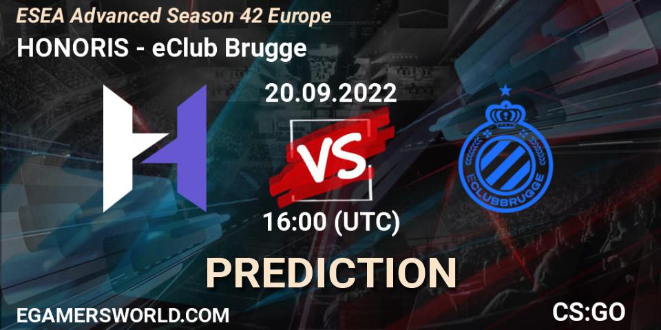 HONORIS vs eClub Brugge: Match Prediction. 20.09.22, CS2 (CS:GO), ESEA Season 42: Advanced Division - Europe
