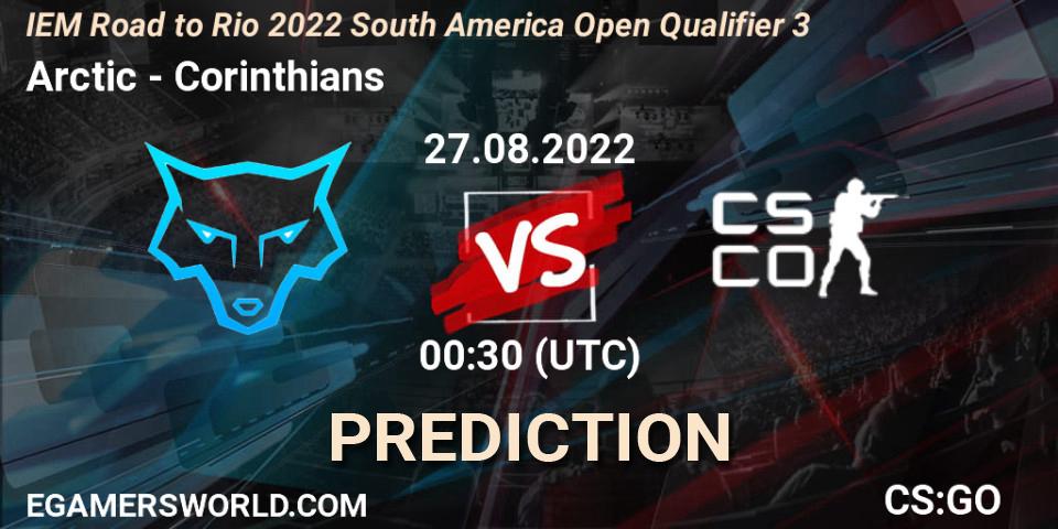 Arctic vs Corinthians: Match Prediction. 27.08.2022 at 00:40, Counter-Strike (CS2), IEM Road to Rio 2022 South America Open Qualifier 3