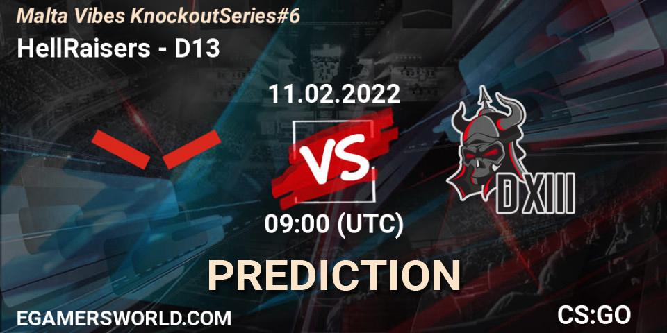 HellRaisers vs D13: Match Prediction. 11.02.22, CS2 (CS:GO), Malta Vibes Knockout Series #6