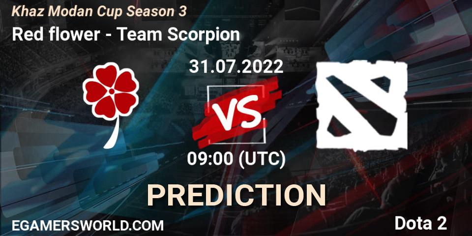 Red flower vs Team Scorpion: Match Prediction. 31.07.2022 at 07:00, Dota 2, Khaz Modan Cup Season 3