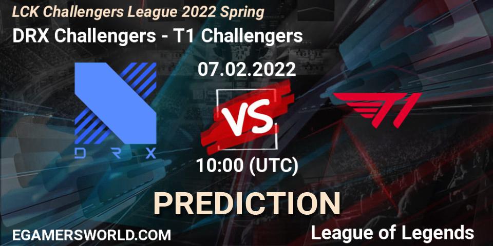 DRX Challengers vs T1 Challengers: Match Prediction. 07.02.2022 at 10:10, LoL, LCK Challengers League 2022 Spring