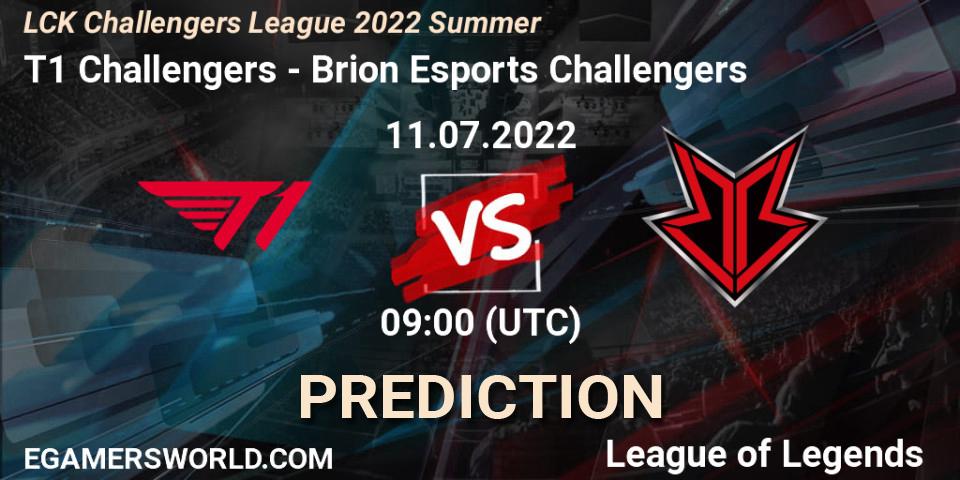 T1 Challengers vs Brion Esports Challengers: Match Prediction. 14.07.22, LoL, LCK Challengers League 2022 Summer