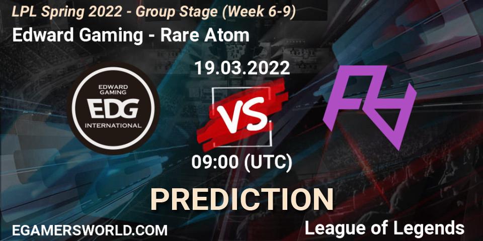 Edward Gaming vs Rare Atom: Match Prediction. 19.03.22, LoL, LPL Spring 2022 - Group Stage (Week 6-9)