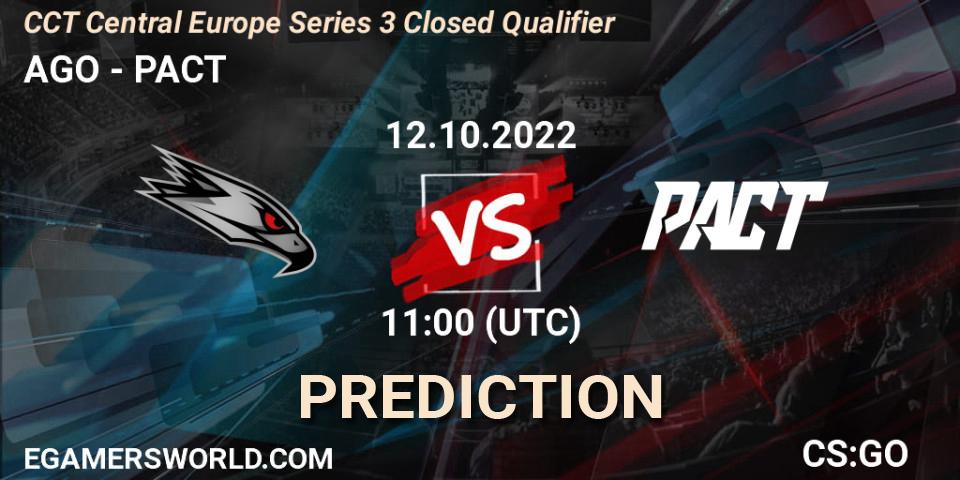 AGO vs PACT: Match Prediction. 12.10.22, CS2 (CS:GO), CCT Central Europe Series 3 Closed Qualifier