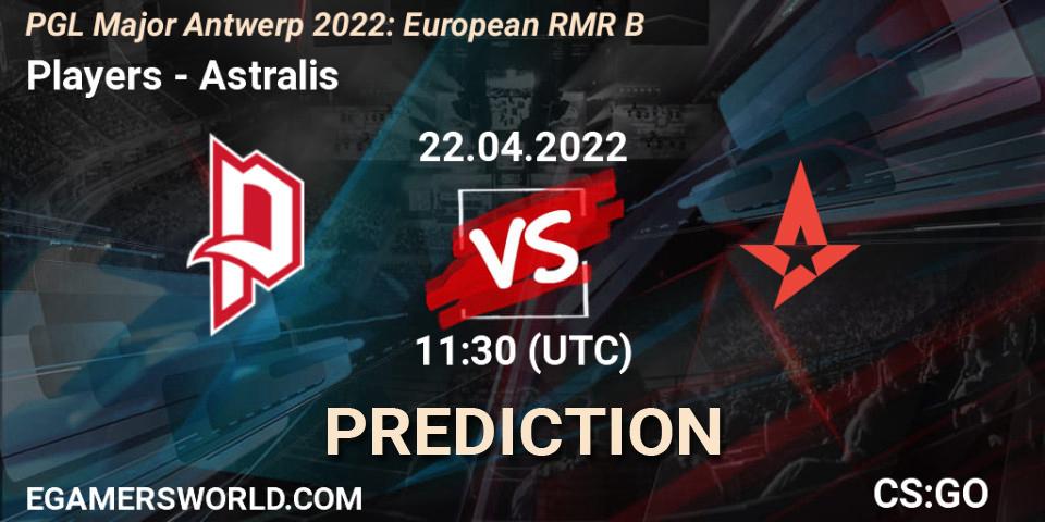 Players vs Astralis: Match Prediction. 22.04.22, CS2 (CS:GO), PGL Major Antwerp 2022: European RMR B