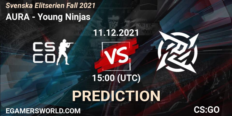 AURA vs Young Ninjas: Match Prediction. 11.12.2021 at 15:30, Counter-Strike (CS2), Svenska Elitserien Fall 2021
