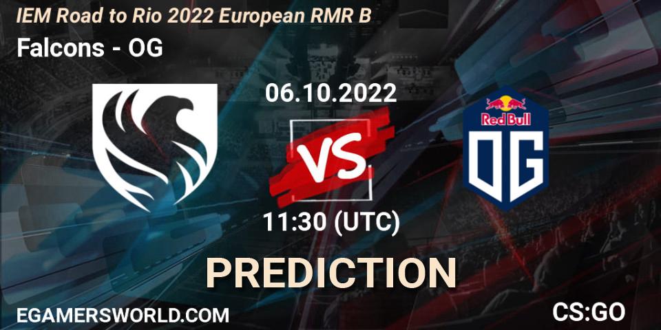 Falcons vs OG: Match Prediction. 06.10.22, CS2 (CS:GO), IEM Road to Rio 2022 European RMR B