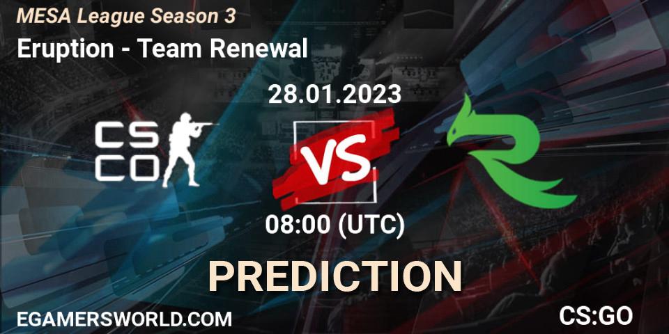 Eruption vs Team Renewal: Match Prediction. 28.01.23, CS2 (CS:GO), MESA League Season 3