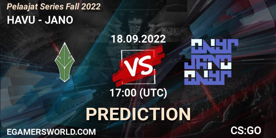 HAVU vs JANO: Match Prediction. 18.09.2022 at 17:00, Counter-Strike (CS2), Pelaajat Series Fall 2022