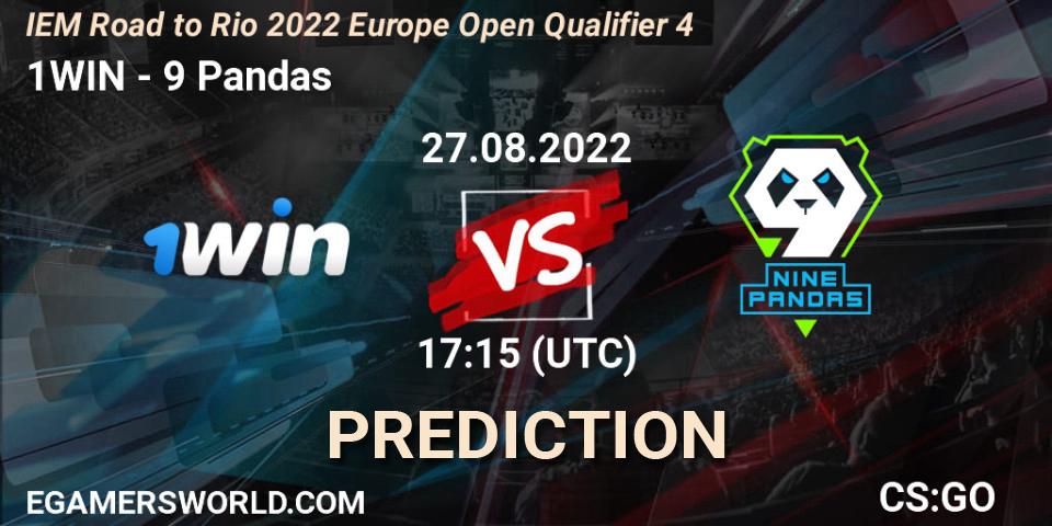 1WIN vs 9 Pandas: Match Prediction. 27.08.2022 at 17:15, Counter-Strike (CS2), IEM Road to Rio 2022 Europe Open Qualifier 4