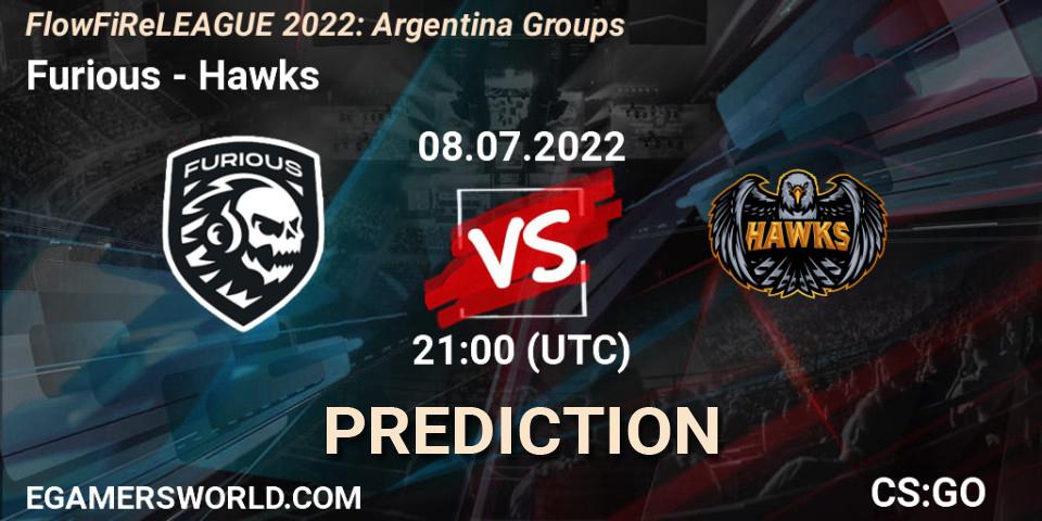 Furious vs Hawks: Match Prediction. 08.07.2022 at 21:10, Counter-Strike (CS2), FlowFiReLEAGUE 2022: Argentina Groups