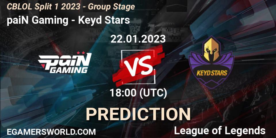 paiN Gaming vs Keyd Stars: Match Prediction. 22.01.23, LoL, CBLOL Split 1 2023 - Group Stage