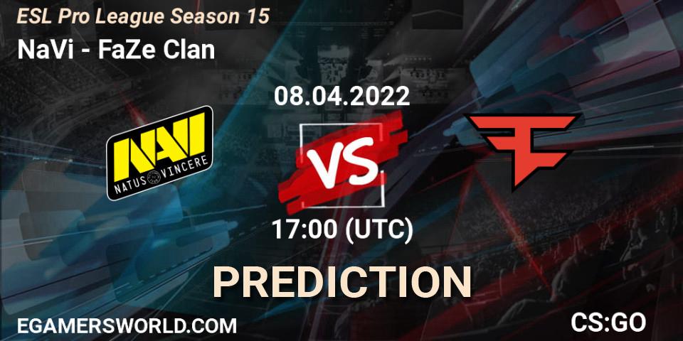 NaVi vs FaZe Clan: Match Prediction. 08.04.22, CS2 (CS:GO), ESL Pro League Season 15