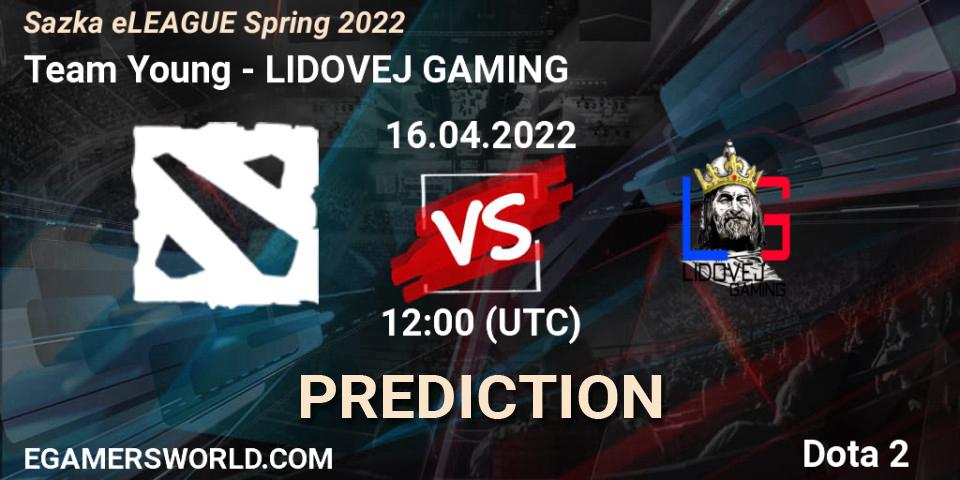 Team Young vs LIDOVEJ GAMING: Match Prediction. 16.04.2022 at 12:00, Dota 2, Sazka eLEAGUE Spring 2022