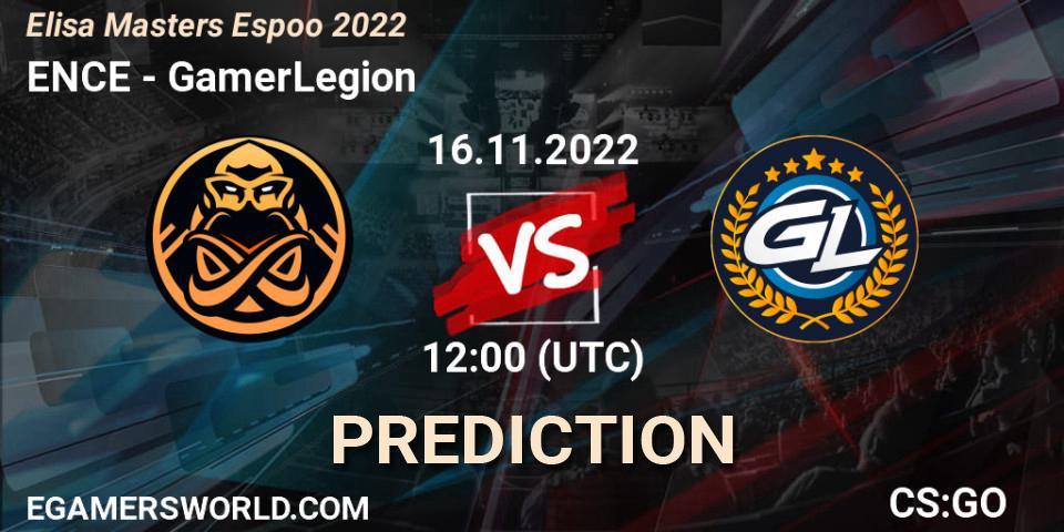 ENCE vs GamerLegion: Match Prediction. 16.11.22, CS2 (CS:GO), Elisa Masters Espoo 2022
