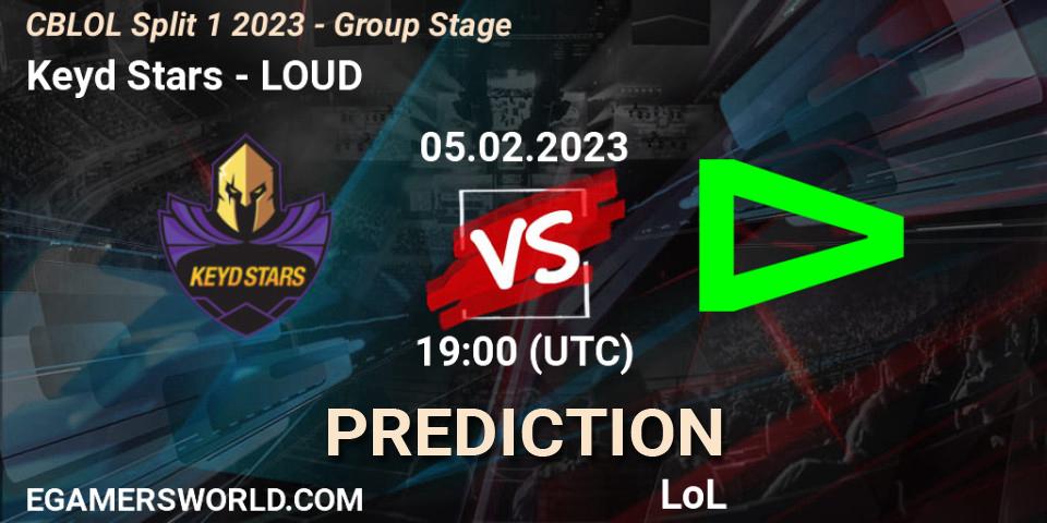 Keyd Stars vs LOUD: Match Prediction. 05.02.23, LoL, CBLOL Split 1 2023 - Group Stage