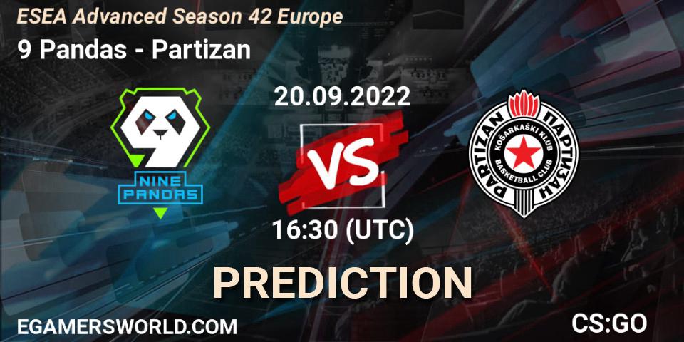 9 Pandas vs Partizan: Match Prediction. 20.09.2022 at 16:30, Counter-Strike (CS2), ESEA Season 42: Advanced Division - Europe