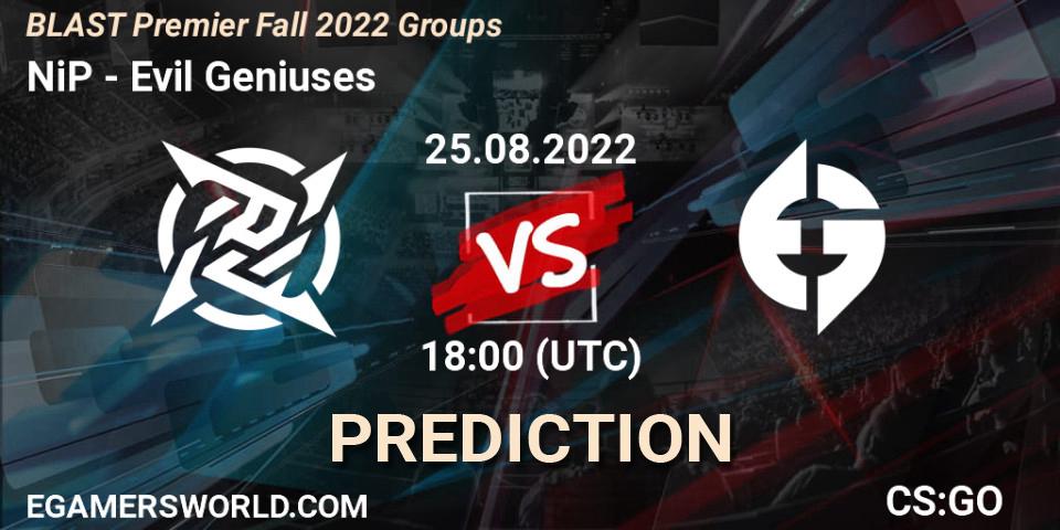 NiP vs Evil Geniuses: Match Prediction. 25.08.22, CS2 (CS:GO), BLAST Premier Fall 2022 Groups