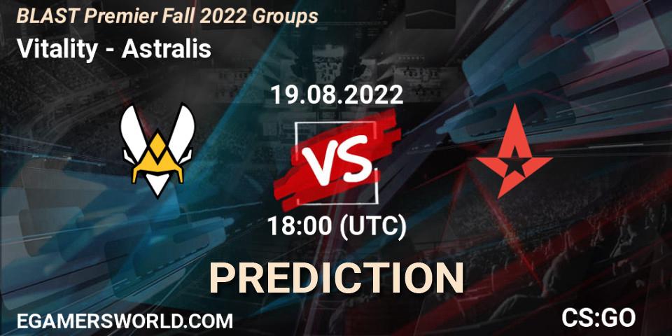 Vitality vs Astralis: Match Prediction. 19.08.22, CS2 (CS:GO), BLAST Premier Fall 2022 Groups