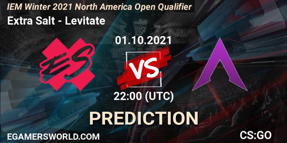 Extra Salt vs Levitate: Match Prediction. 01.10.2021 at 22:00, Counter-Strike (CS2), IEM Winter 2021 North America Open Qualifier