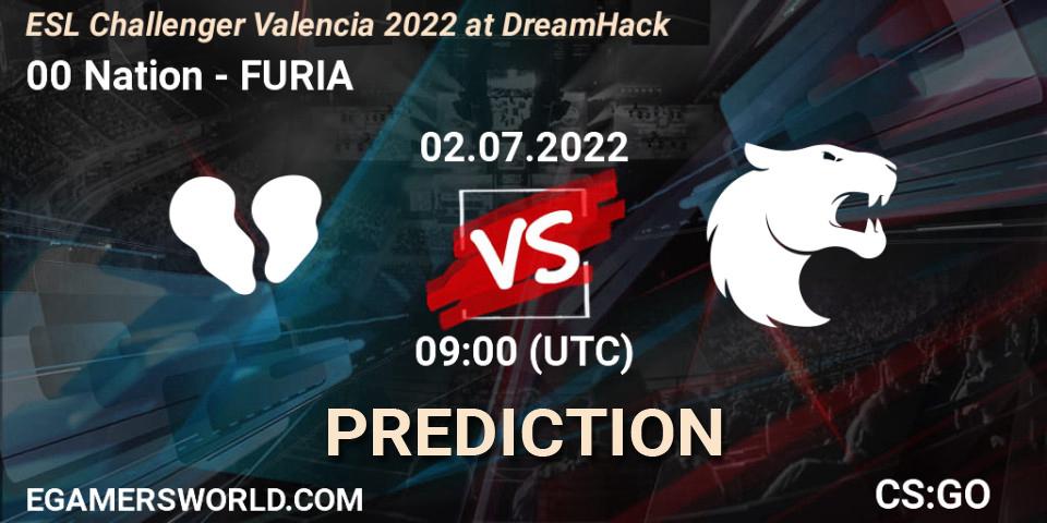 00 Nation vs FURIA: Match Prediction. 02.07.22, CS2 (CS:GO), ESL Challenger Valencia 2022 at DreamHack