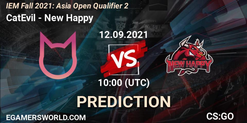 CatEvil vs New Happy: Match Prediction. 12.09.2021 at 10:00, Counter-Strike (CS2), IEM Fall 2021: Asia Open Qualifier 2