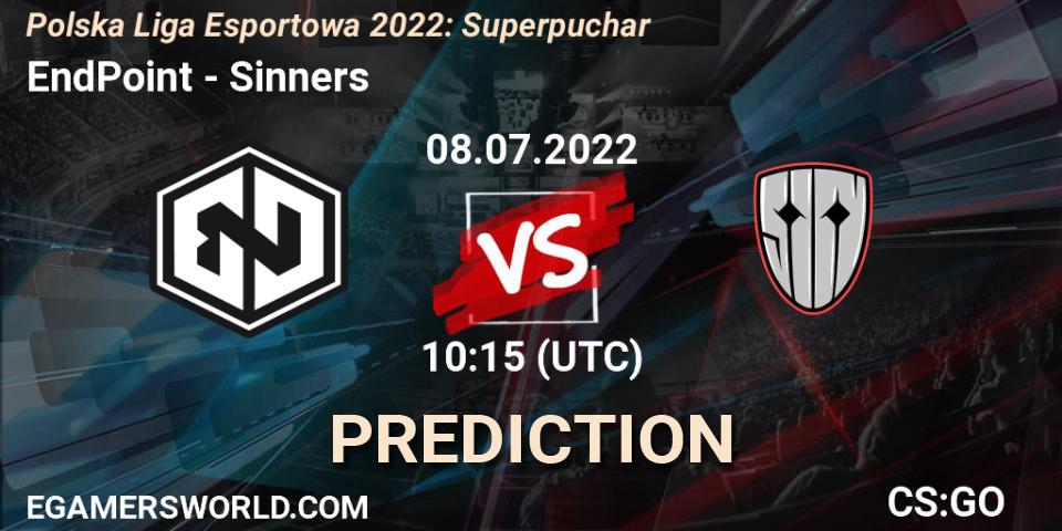 EndPoint vs Sinners: Match Prediction. 08.07.2022 at 11:00, Counter-Strike (CS2), Polska Liga Esportowa 2022: Superpuchar