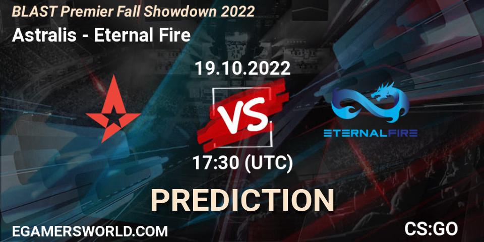 Astralis vs Eternal Fire: Match Prediction. 19.10.22, CS2 (CS:GO), BLAST Premier Fall Showdown 2022 Europe