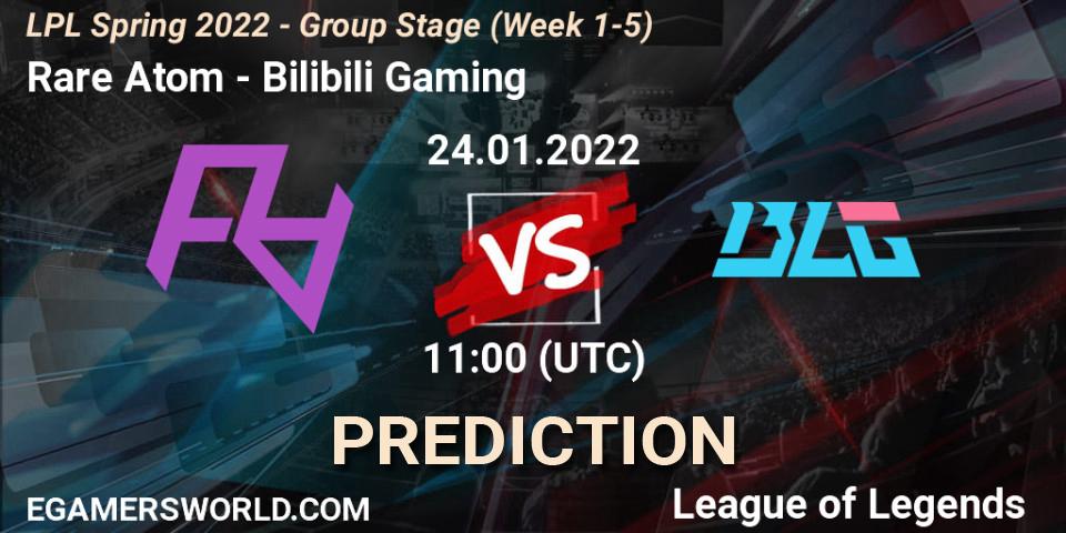 Rare Atom vs Bilibili Gaming: Match Prediction. 24.01.2022 at 12:00, LoL, LPL Spring 2022 - Group Stage (Week 1-5)
