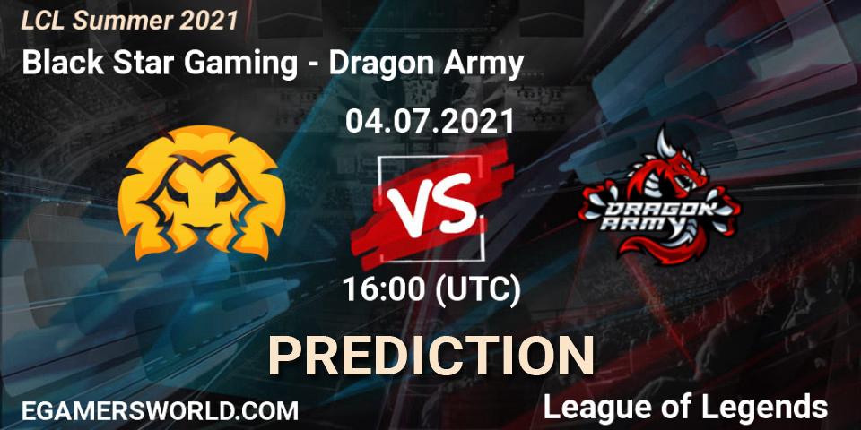 Black Star Gaming vs Dragon Army: Match Prediction. 04.07.2021 at 16:00, LoL, LCL Summer 2021