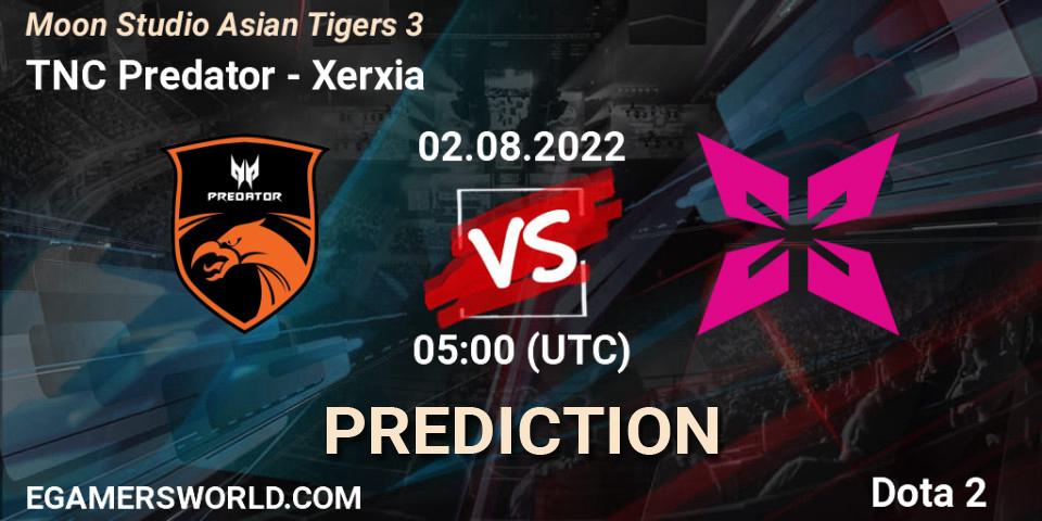 TNC Predator vs Xerxia: Match Prediction. 02.08.2022 at 04:59, Dota 2, Moon Studio Asian Tigers 3
