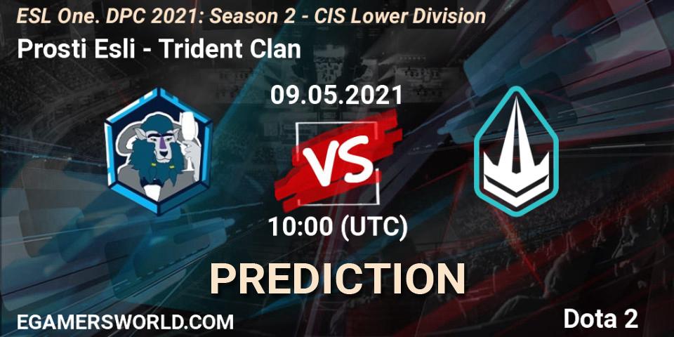 Prosti Esli vs Trident Clan: Match Prediction. 09.05.2021 at 09:55, Dota 2, ESL One. DPC 2021: Season 2 - CIS Lower Division