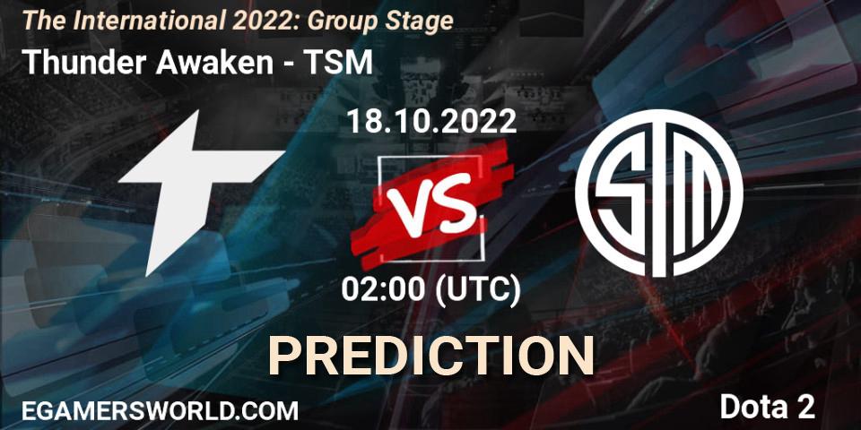 Thunder Awaken vs TSM: Match Prediction. 18.10.22, Dota 2, The International 2022: Group Stage