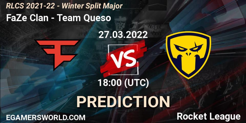 FaZe Clan vs Team Queso: Match Prediction. 27.03.22, Rocket League, RLCS 2021-22 - Winter Split Major