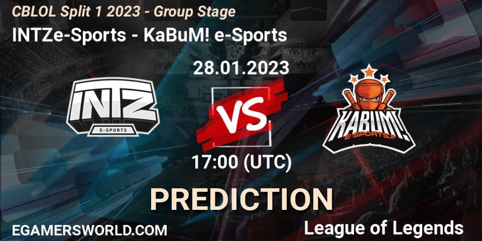 INTZ e-Sports vs KaBuM! e-Sports: Match Prediction. 28.01.23, LoL, CBLOL Split 1 2023 - Group Stage
