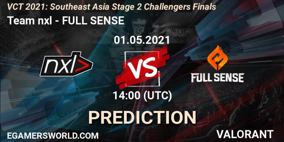 Team nxl vs FULL SENSE: Match Prediction. 01.05.2021 at 15:30, VALORANT, VCT 2021: Southeast Asia Stage 2 Challengers Finals